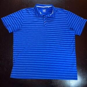 Puma Blue Striped Polo Shirt Classic Style